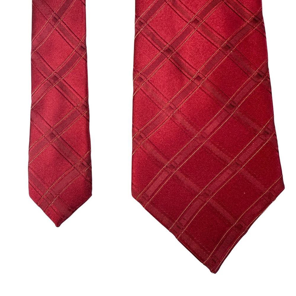 Donald J. Trump Signature Collection Mens Red Plaid Silk Necktie Business 60" - Picture 1 of 10